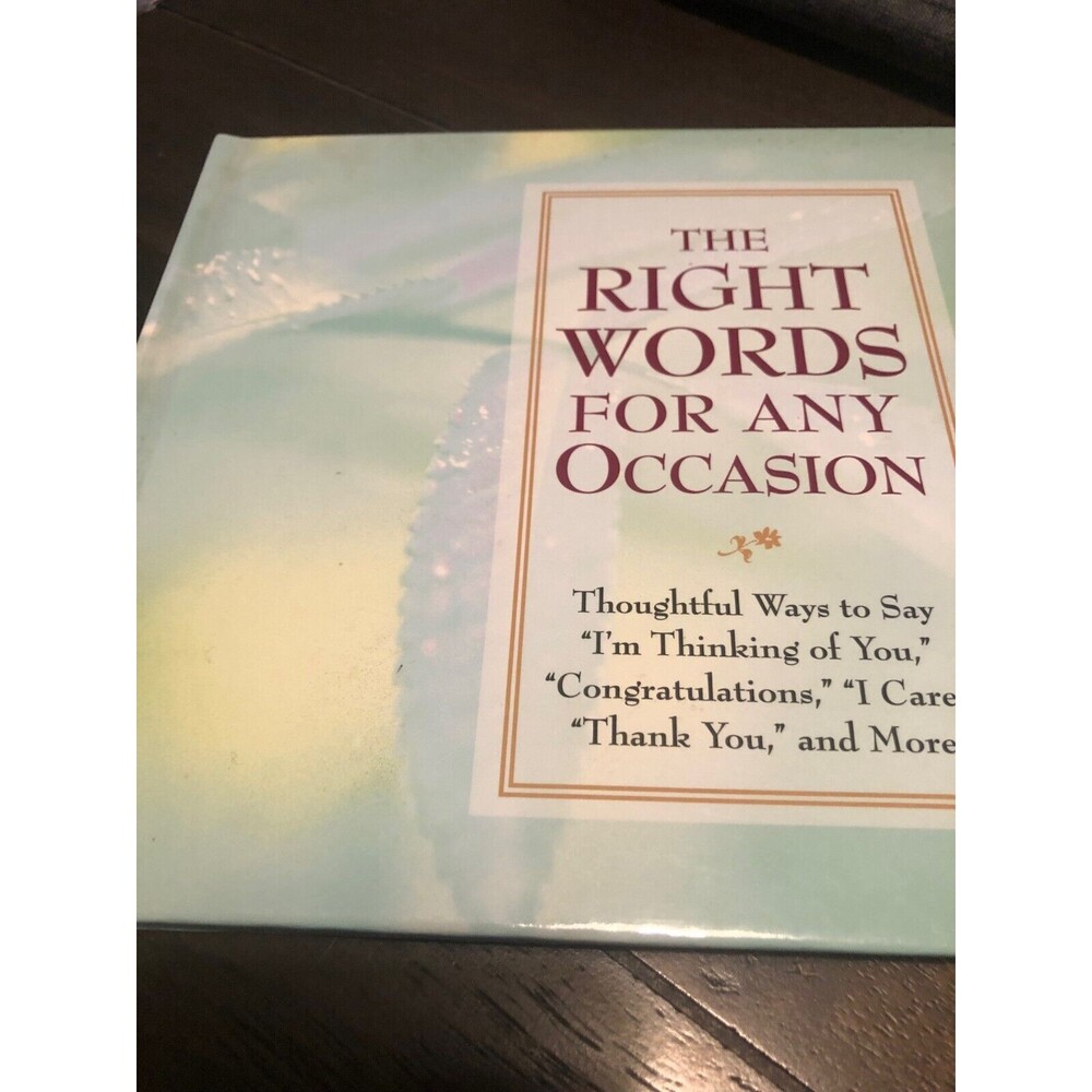 “The Right Words For Any Occasion" Hardcover Book Greeting Card Messages Tips